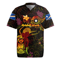 Marshall Islands Rugby Jersey Octopus Plumeria Polynesian Tattoo DT02 Black - Polynesian Pride