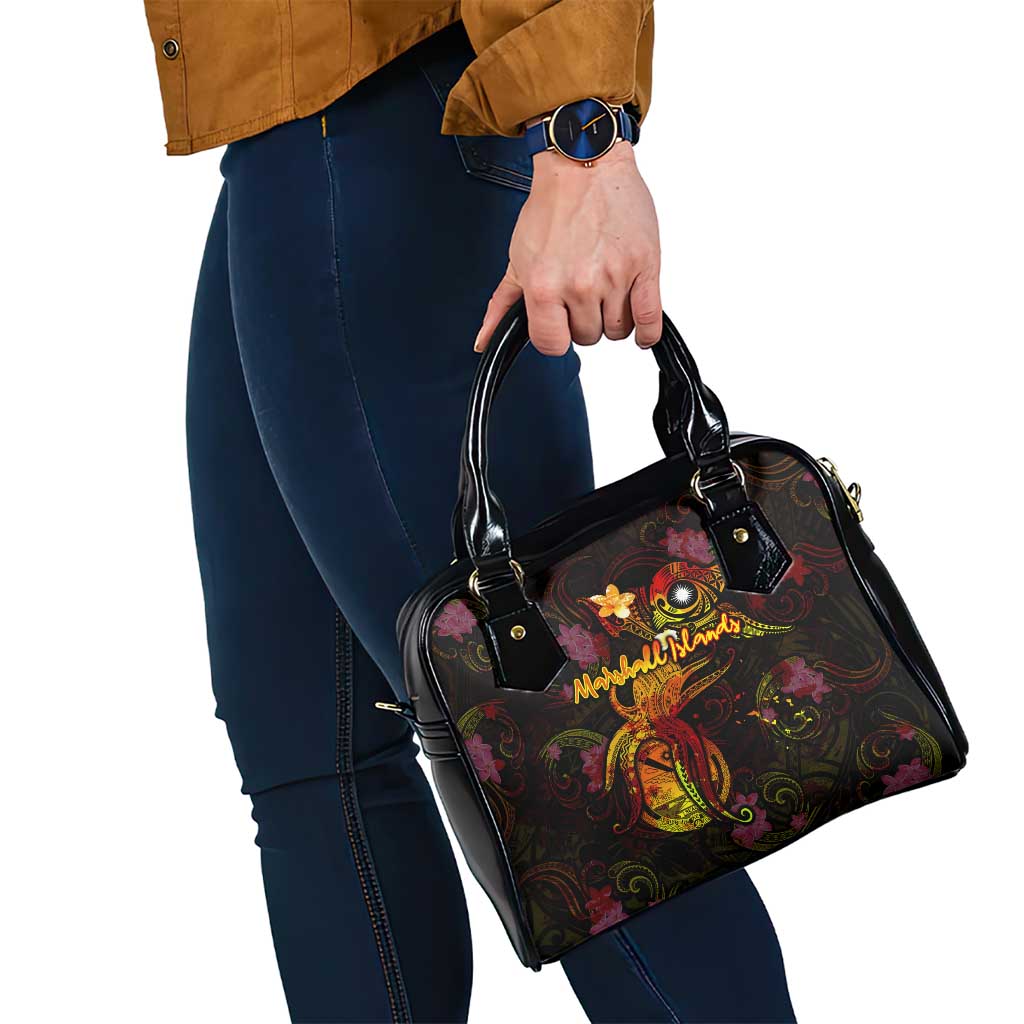 Marshall Islands Shoulder Handbag Octopus Plumeria Polynesian Tattoo DT02 - Polynesian Pride