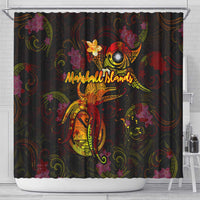 Marshall Islands Shower Curtain Octopus Plumeria Polynesian Tattoo DT02 - Polynesian Pride