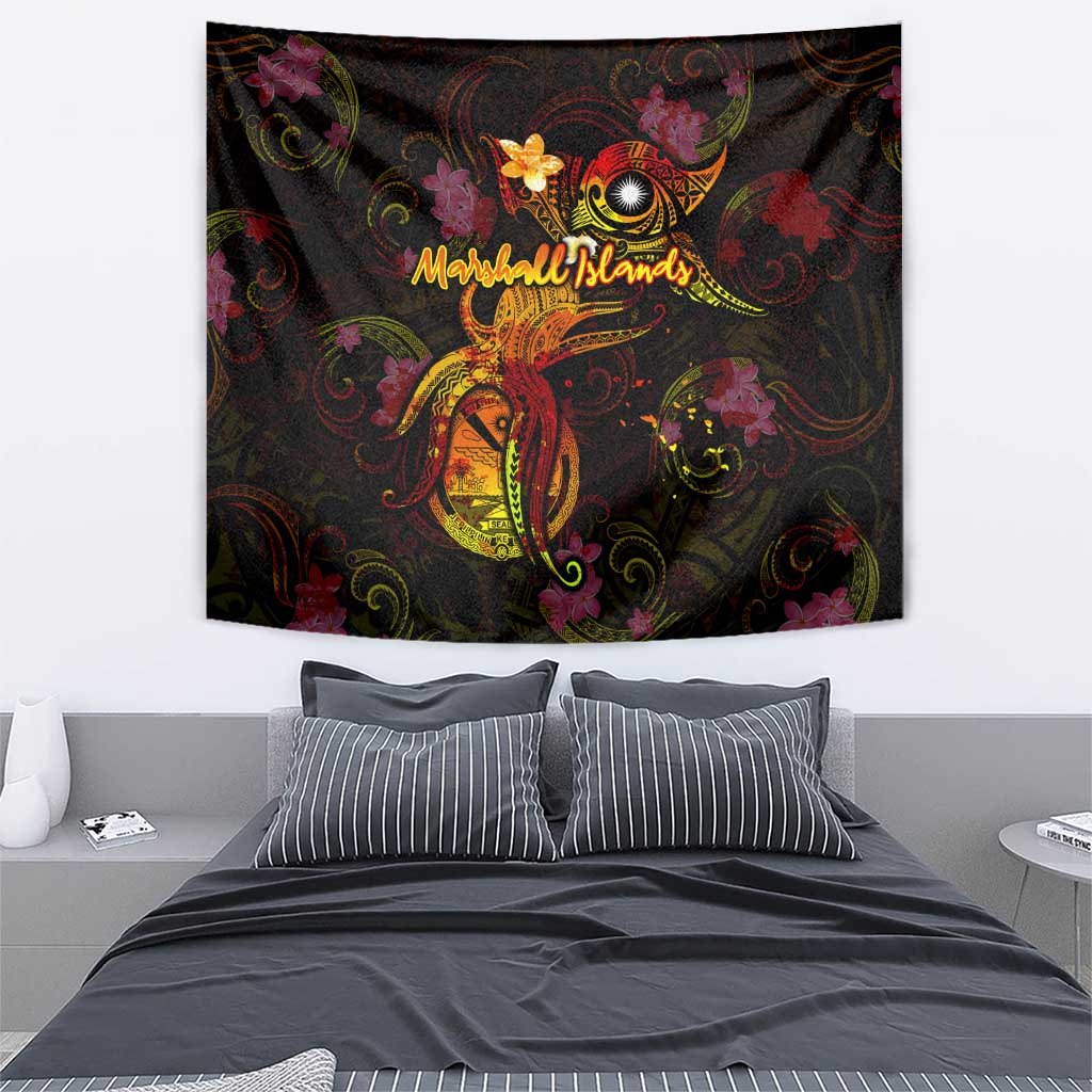 Marshall Islands Tapestry Octopus Plumeria Polynesian Tattoo