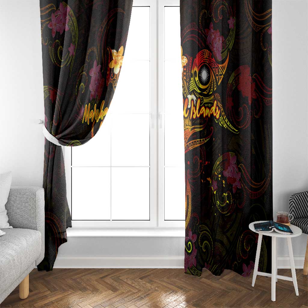 Marshall Islands Window Curtain Octopus Plumeria Polynesian Tattoo DT02 - Polynesian Pride