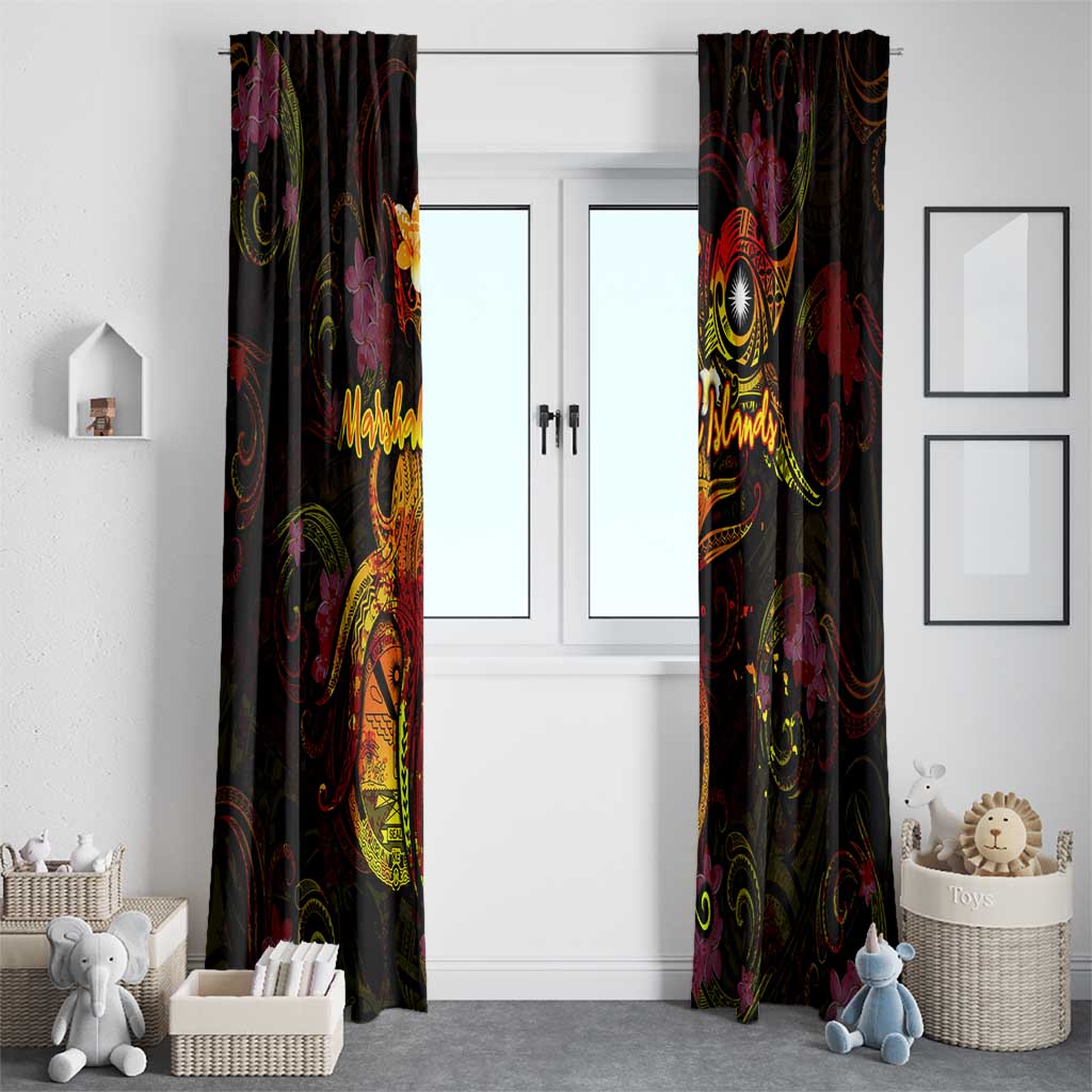 Marshall Islands Window Curtain Octopus Plumeria Polynesian Tattoo DT02 - Polynesian Pride