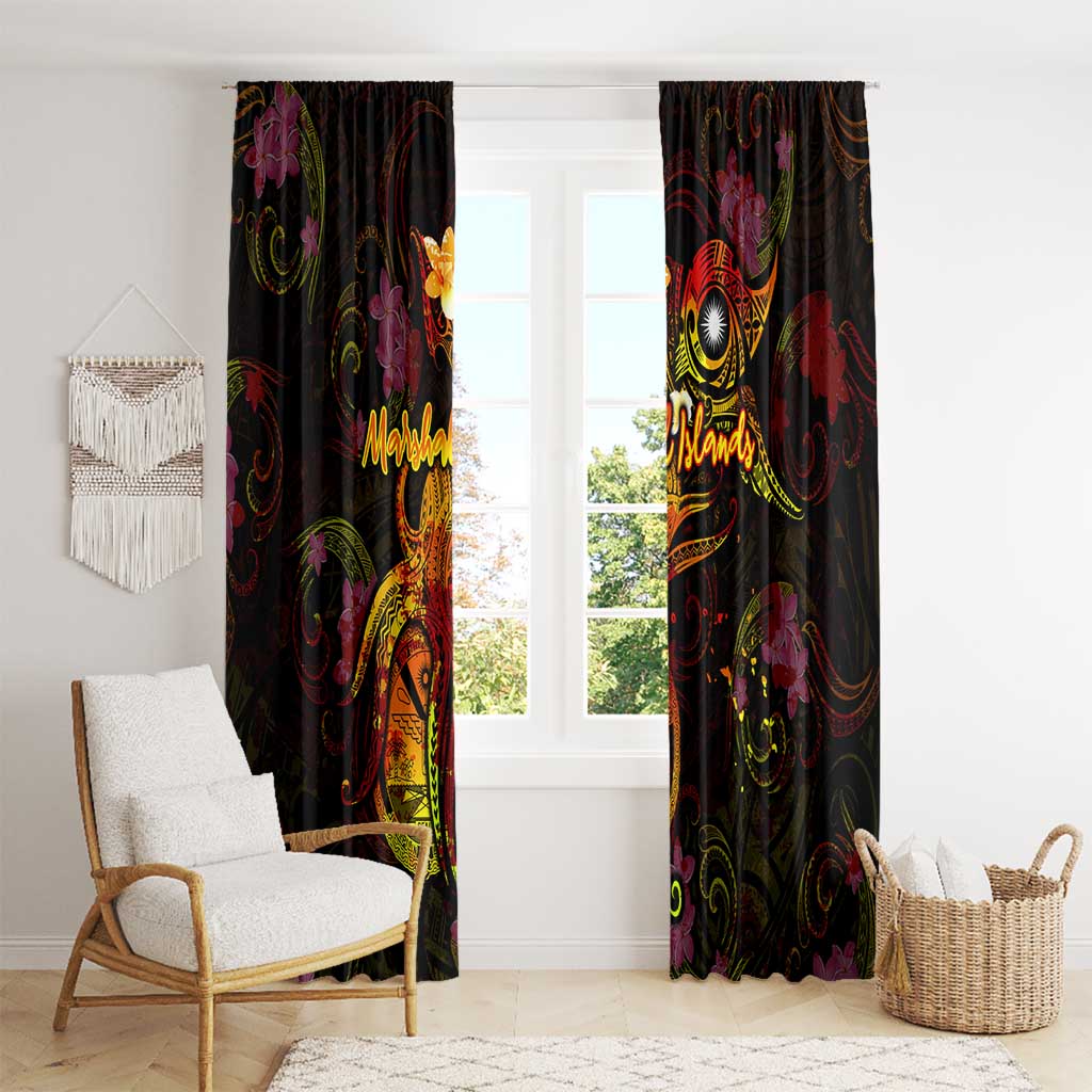 Marshall Islands Window Curtain Octopus Plumeria Polynesian Tattoo DT02 - Polynesian Pride