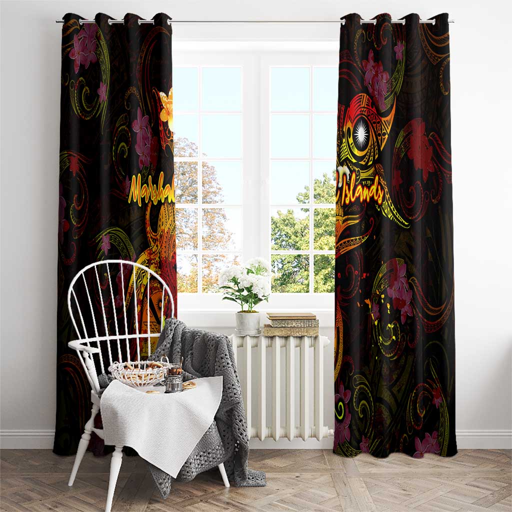 Marshall Islands Window Curtain Octopus Plumeria Polynesian Tattoo DT02 - Polynesian Pride