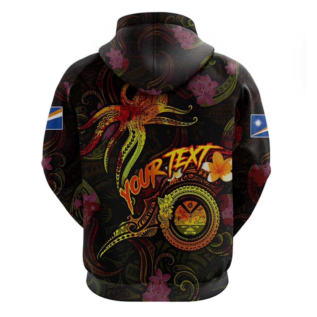 Marshall Islands Zip Hoodie Octopus Plumeria Polynesian Tattoo DT02 - Polynesian Pride