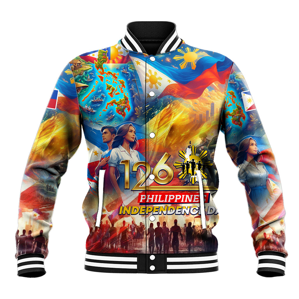 Custom The Philippines 126th Independence Anniversary Baseball Jacket Art Style