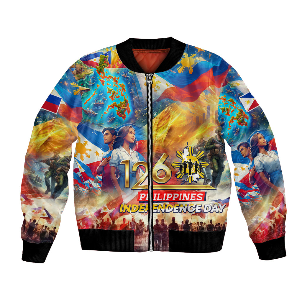Custom The Philippines 126th Independence Anniversary Bomber Jacket Art Style