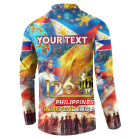 Custom The Philippines 126th Independence Anniversary Button Sweatshirt Art Style