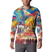 Custom The Philippines 126th Independence Anniversary Button Sweatshirt Art Style