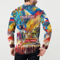Custom The Philippines 126th Independence Anniversary Button Sweatshirt Art Style