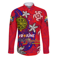 Personalized Philippines 12 June Independence Day Family Matching Short Sleeve Bodycon Dress and Hawaiian Shirt Polynesian Turtle Plumeria