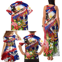 Personalized Philippines Independence Day Family Matching Tank Maxi Dress and Hawaiian Shirt Polynesia Filipinas Eagle Hibiscus