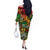 Personalised Vanuatu 44th Independence Anniversary Off The Shoulder Long Sleeve Dress Melanesian Pattern Reggae