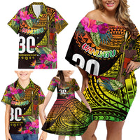 Personalised Vanuatu Independence Day 30 July Family Matching Off Shoulder Short Dress and Hawaiian Shirt Hibiscus Polynesian Pattern DT02 - Polynesian Pride