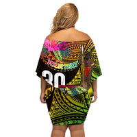 Personalised Vanuatu Independence Day 30 July Family Matching Off Shoulder Short Dress and Hawaiian Shirt Hibiscus Polynesian Pattern DT02 - Polynesian Pride