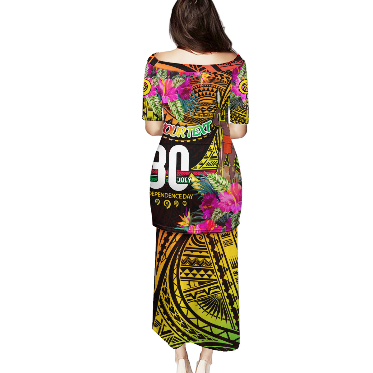 Personalised Vanuatu Independence Day 30 July Family Matching Puletasi and Hawaiian Shirt Hibiscus Polynesian Pattern DT02 - Polynesian Pride