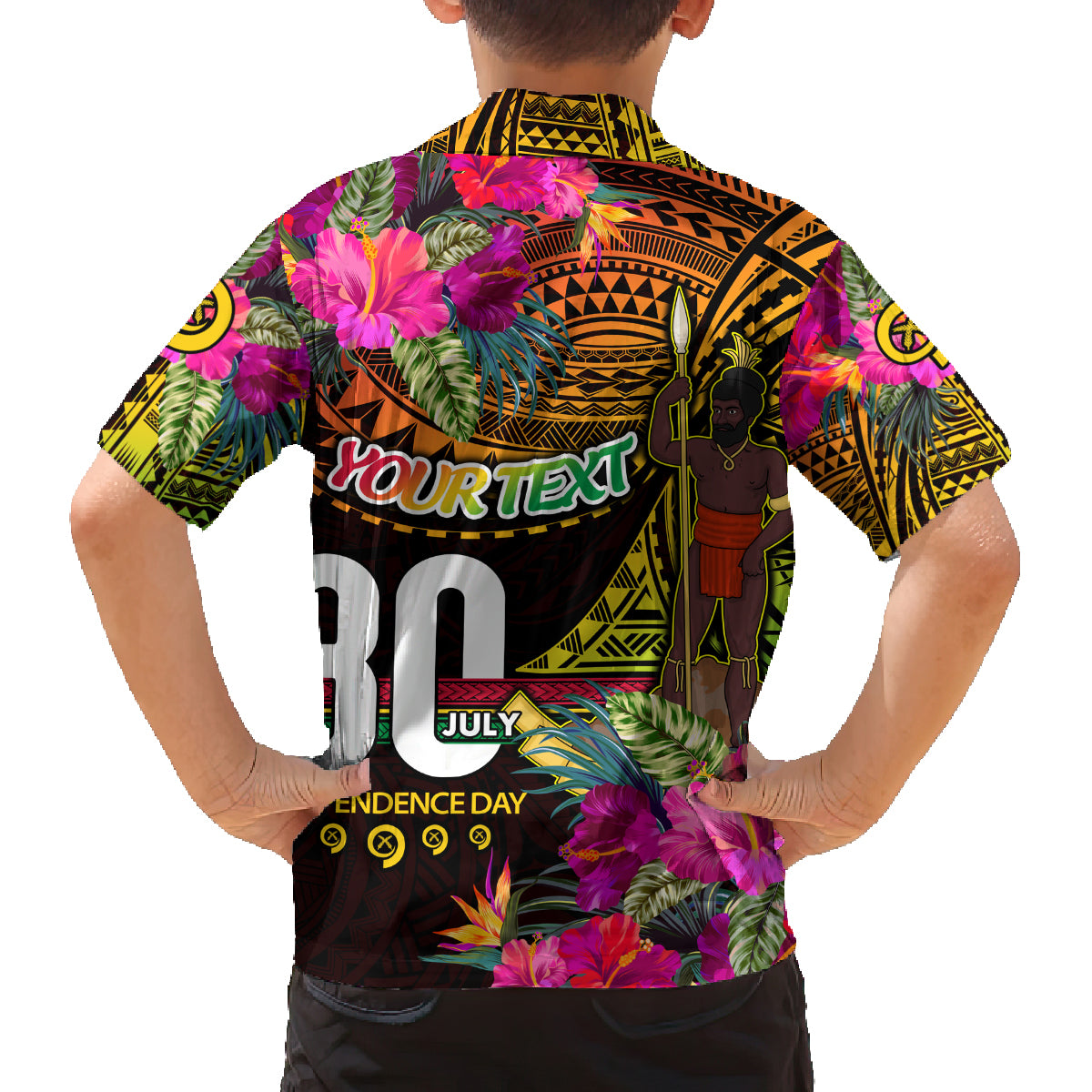 Personalised Vanuatu Independence Day 30 July Family Matching Tank Maxi Dress and Hawaiian Shirt Hibiscus Polynesian Pattern DT02 - Polynesian Pride