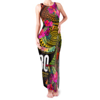 Personalised Vanuatu Independence Day 30 July Family Matching Tank Maxi Dress and Hawaiian Shirt Hibiscus Polynesian Pattern DT02 Mom's Dress Yellow - Polynesian Pride