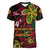 Custom Vanuatu 44th Independence Anniversary Women V-Neck T-Shirt Flower Melanesian Namele Turtle