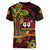 Custom Vanuatu 44th Independence Anniversary Women V-Neck T-Shirt Flower Melanesian Namele Turtle