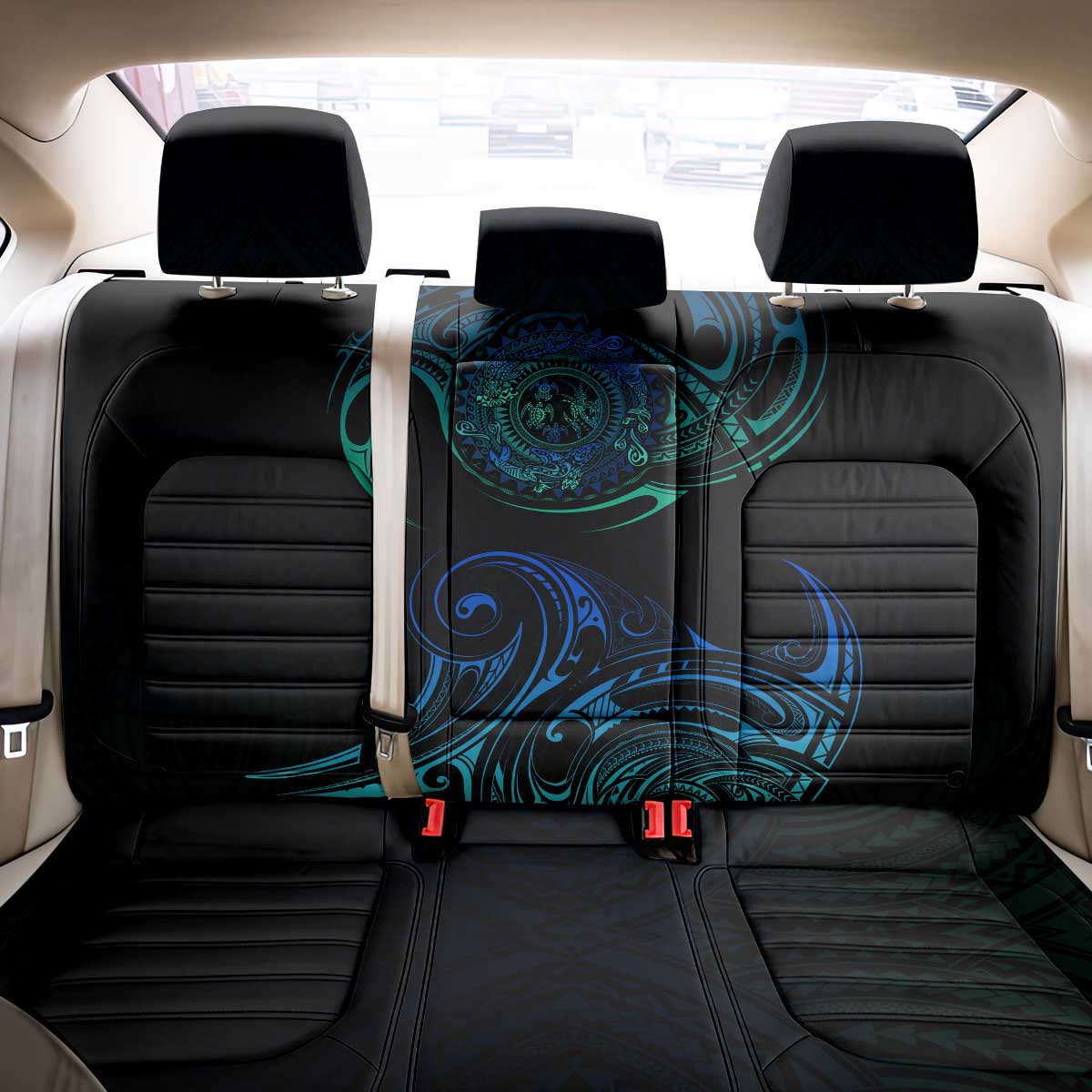 Sea Animal Polynesia Back Car Seat Cover Polynesian Pattern
