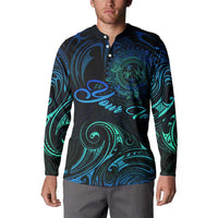Sea Animal Polynesia Button Sweatshirt Polynesian Pattern