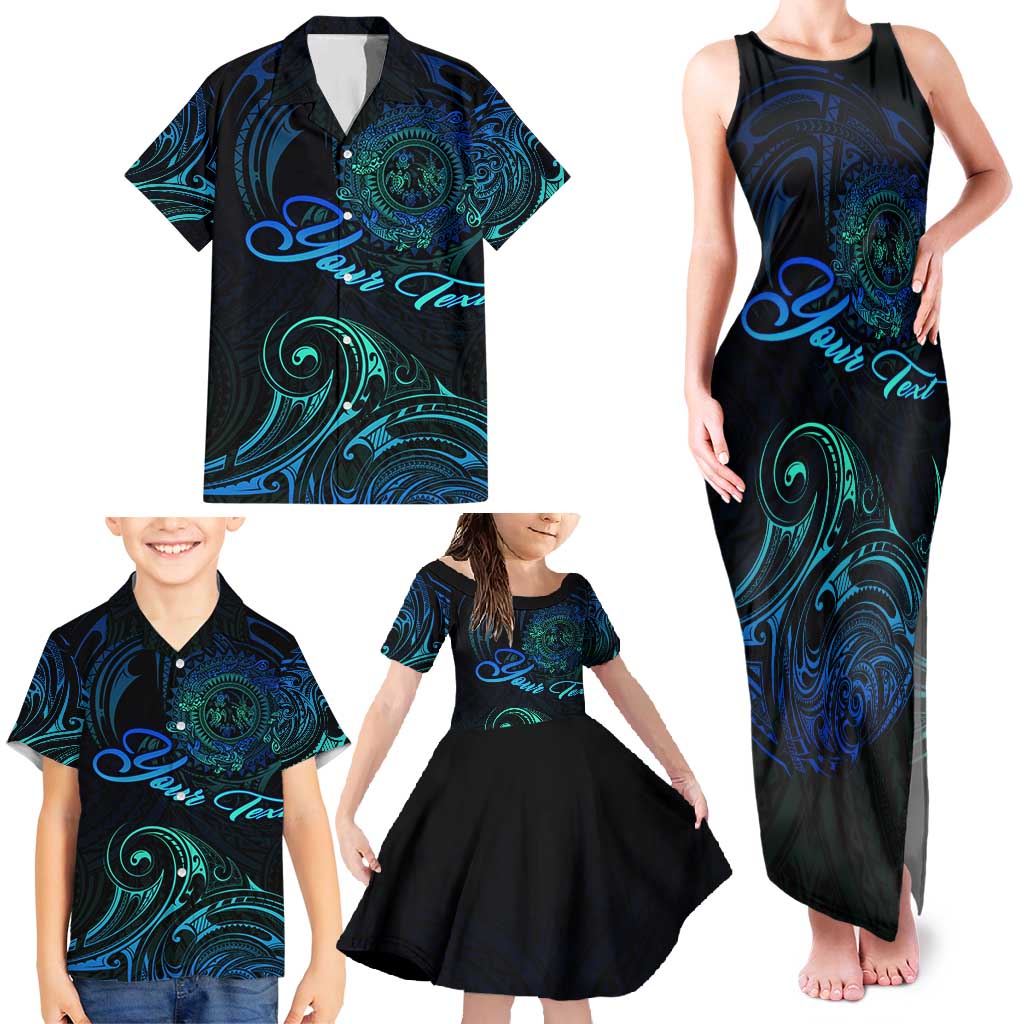 Sea Animal Polynesia Family Matching Tank Maxi Dress and Hawaiian Shirt Polynesian Pattern