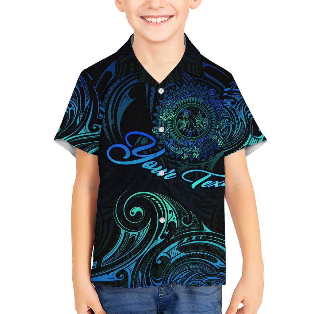 Sea Animal Polynesia Kid Hawaiian Shirt Polynesian Pattern DT02 Kid Black - Polynesian Pride