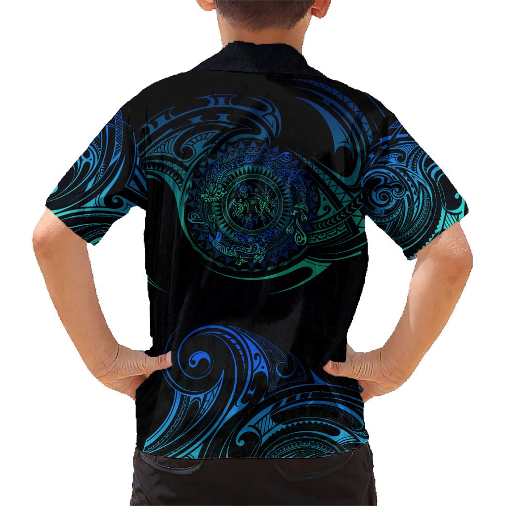 Sea Animal Polynesia Kid Hawaiian Shirt Polynesian Pattern