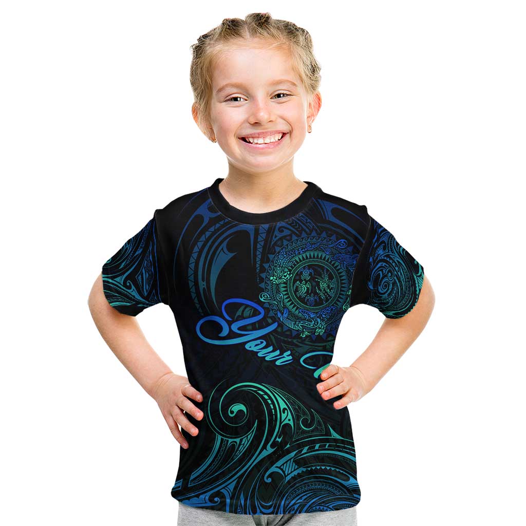Sea Animal Polynesia Kid T Shirt Polynesian Pattern DT02 Black - Polynesian Pride