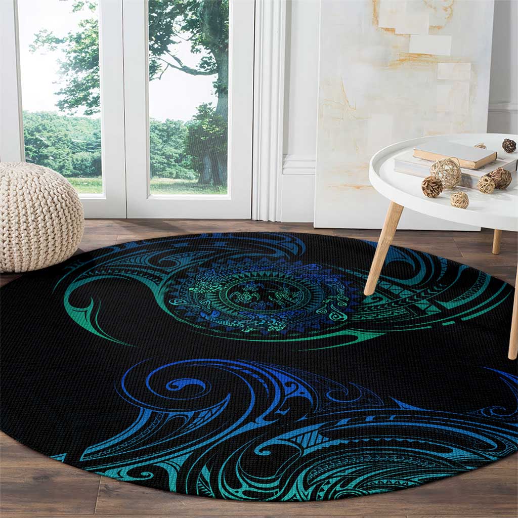 Sea Animal Polynesia Round Carpet Polynesian Pattern DT02 - Polynesian Pride