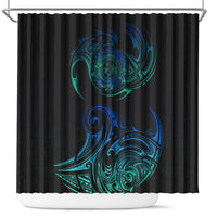 Sea Animal Polynesia Shower Curtain Polynesian Pattern DT02 Black - Polynesian Pride
