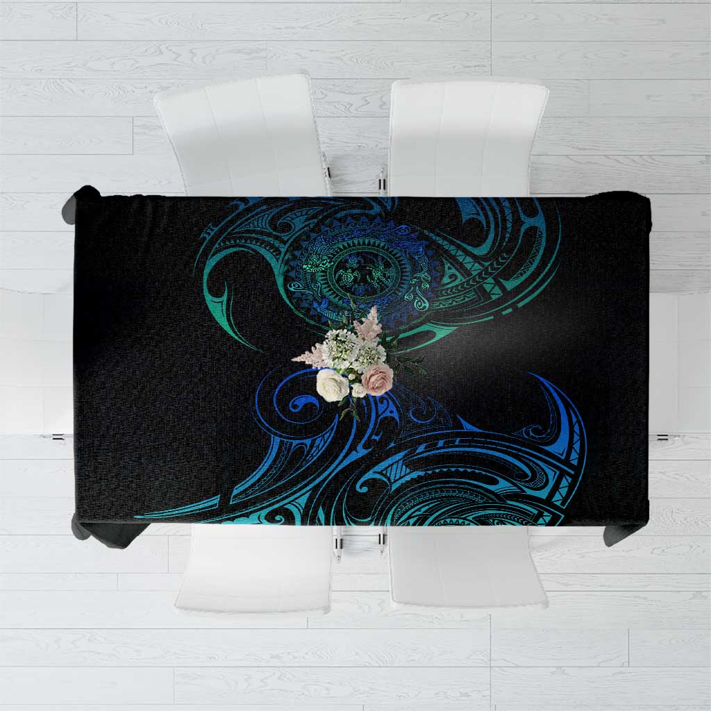 Sea Animal Polynesia Tablecloth Polynesian Pattern DT02 Black - Polynesian Pride