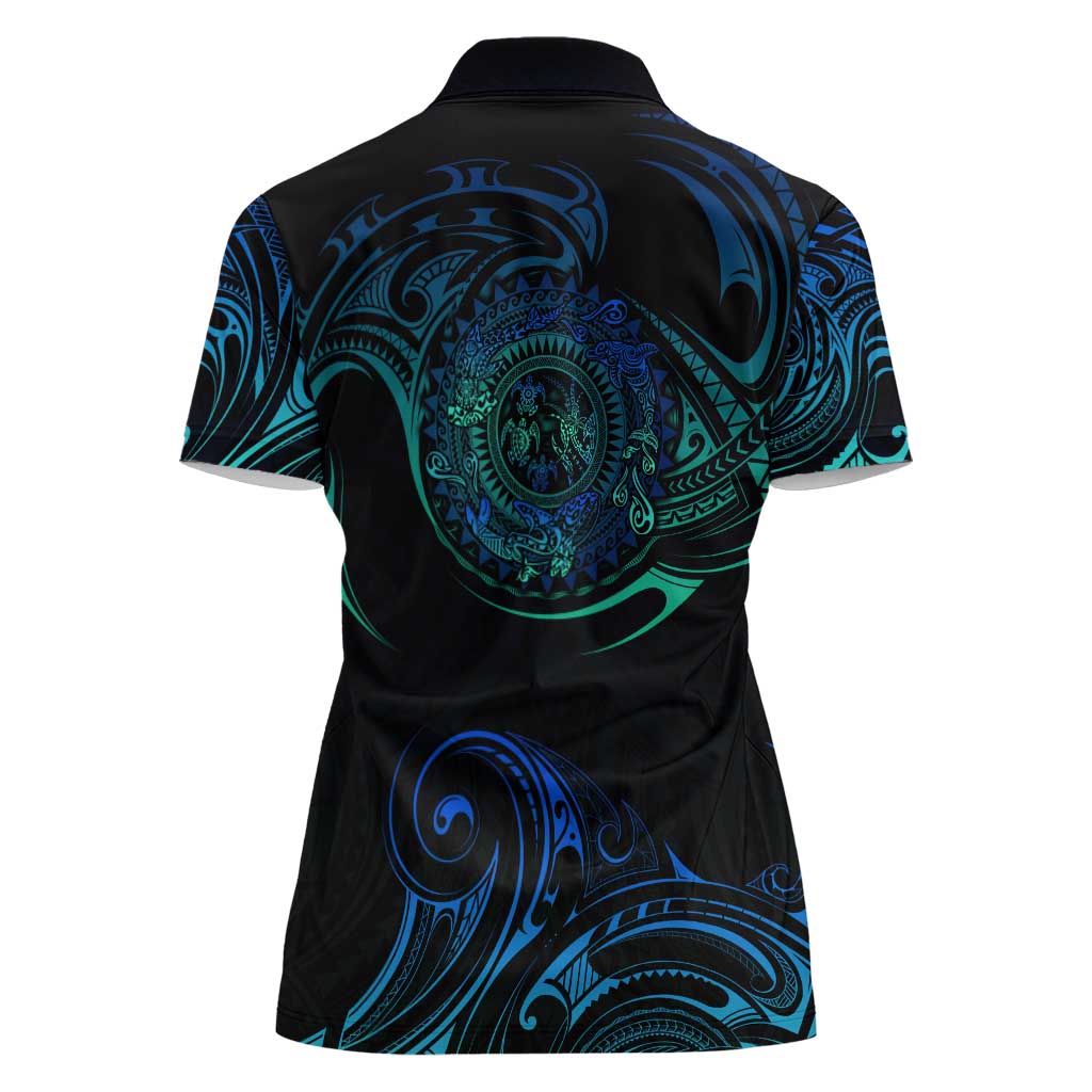 Sea Animal Polynesia Women Polo Shirt Polynesian Pattern