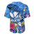 Aloha Hawaii Baseball Jersey Dolphins and Fish Hook Hibiscus