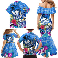 Aloha Hawaii Family Matching Mermaid Dress and Hawaiian Shirt Dolphins and Fish Hook Hibiscus DT02 - Polynesian Pride