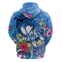 Aloha Hawaii Zip Hoodie Dolphins and Fish Hook Hibiscus DT02 - Polynesian Pride