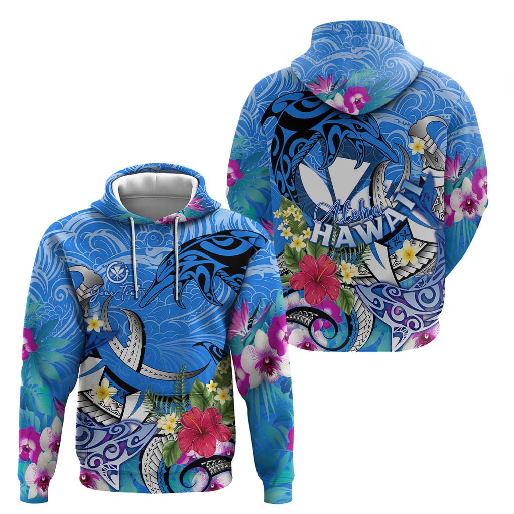 Aloha Hawaii Zip Hoodie Dolphins and Fish Hook Hibiscus DT02 - Polynesian Pride