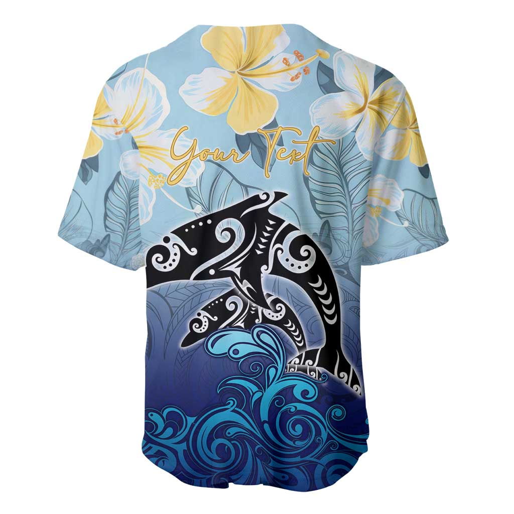 Mother And Baby Dolphins Baseball Jersey Hawaii Hibiscus DT02 - Polynesian Pride