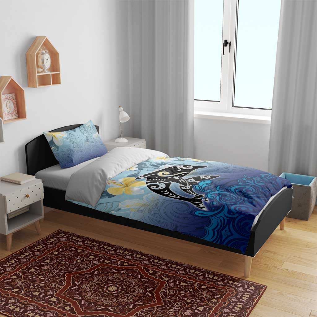 Mother And Baby Dolphins Bedding Set Hawaii Hibiscus