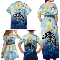 Mother And Baby Dolphins Family Matching Off Shoulder Maxi Dress and Hawaiian Shirt Hawaii Hibiscus DT02 - Polynesian Pride