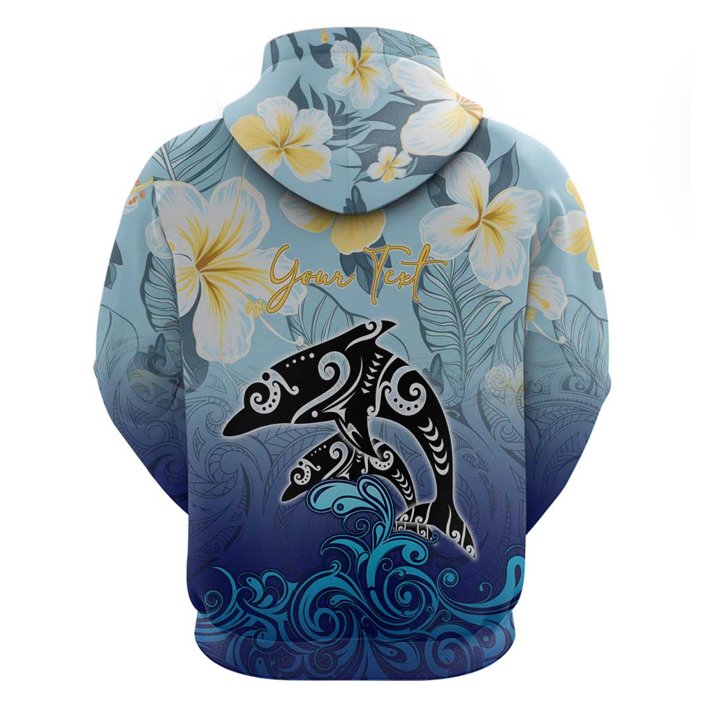 Mother And Baby Dolphins Hoodie Hawaii Hibiscus