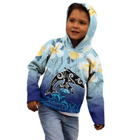 Mother And Baby Dolphins Kid Hoodie Hawaii Hibiscus