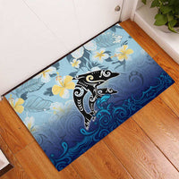 Mother And Baby Dolphins Rubber Doormat Hawaii Hibiscus DT02 - Polynesian Pride