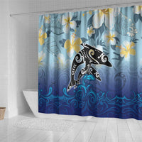 Mother And Baby Dolphins Shower Curtain Hawaii Hibiscus DT02 - Polynesian Pride