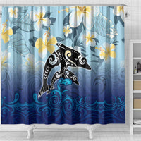 Mother And Baby Dolphins Shower Curtain Hawaii Hibiscus DT02 - Polynesian Pride