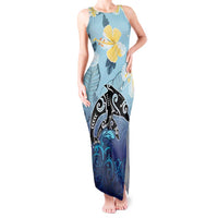 Mother And Baby Dolphins Tank Maxi Dress Hawaii Hibiscus
