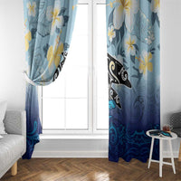 Mother And Baby Dolphins Window Curtain Hawaii Hibiscus