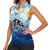 Mother And Baby Dolphins Women Sleeveless Polo Shirt Hawaii Hibiscus