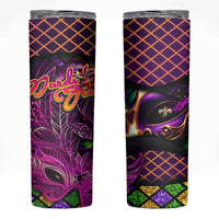 Happy Mardi Gras Skinny Tumbler Mask Feather Colorfull DT02 Purple - Polynesian Pride